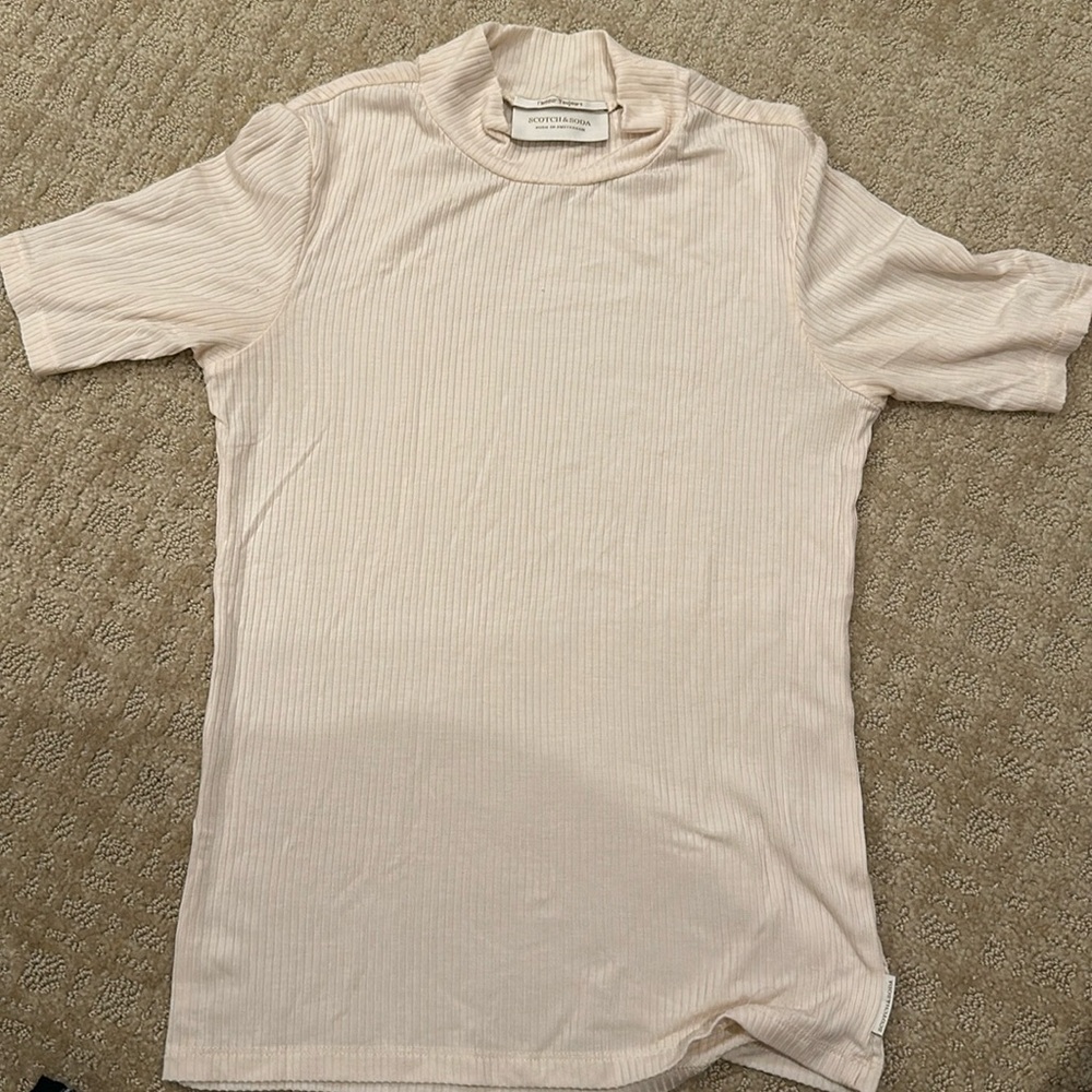 Scotch & Soda ribbed T-Shirt Size S, Basic Crewneck Short Sleeve NEW